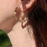 Boucles d'oreille Tourmaline Tresse gold filled