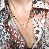 Collier tourmaline lingot et cœur citrine