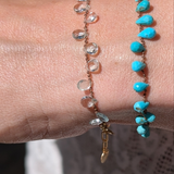 Bracelet aigue marine mini pétales