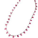 Sapphire and gold-filled petal necklace