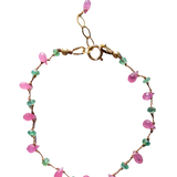 emerald pink sapphire mini petal bracelet