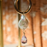 Mono spring pearl and amethyst loop