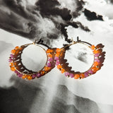 boucles d'oreille saphir rose cornaline Tresse