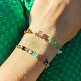 Rainbow drop tourmaline bracelet