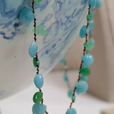 Collier chrysoprase amazonite pétales