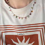 Collier pétales tourmaline et gold filled