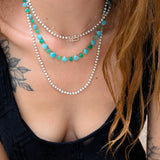 Collier double tour en perles d'eau douce et gold filled 14 carats
