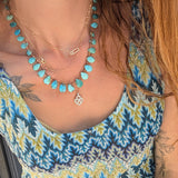 Collier turquoise pétales