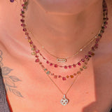 Collier Mini pétales tourmaline rose