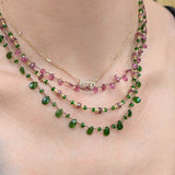 Collier Mini pétales tourmaline rose
