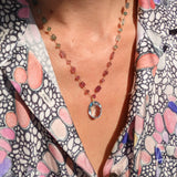 Tourmaline ingot and topaz necklace 