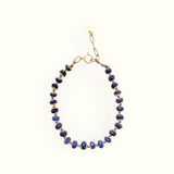 Bracelet lapis lazuli & fleurettes gold filled