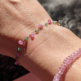 emerald pink sapphire mini petal bracelet