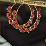 braided garnet earrings