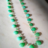 Chrysoprase Petals and Pearls Necklace