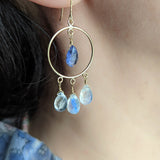 Tanzanite moonstone dreamcatcher earrings