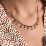 Pyrite bindies labradorite necklace