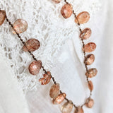 Sunstone petal necklace