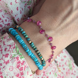 Pink sapphire mini petal bracelet
