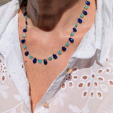 Lapis lazuli amazonite petal necklace 