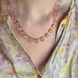 Sunstone petal necklace