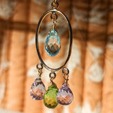 Spring amethyst peridot topaz earrings