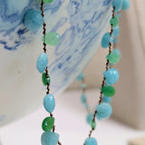 Amazonite chrysoprase petal necklace 