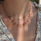 Sunstone petal necklace