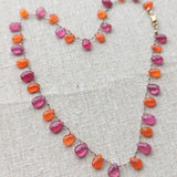 Pink sapphire carnelian petal necklace 