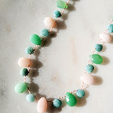Chrysoprase Opal Amazonite Mermaid Petal Necklace