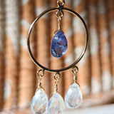 Tanzanite moonstone dreamcatcher earrings
