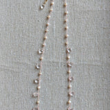 Rose quartz necklace with petal beads