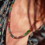 Rainbow peace tourmaline necklace