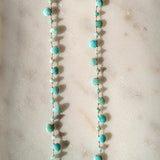 Mermaid Amazonite Heart and Pearl Necklace