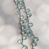 Sky blue petal apatite necklace