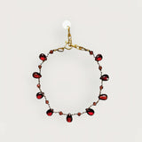 Bracelet grenat mini pétales