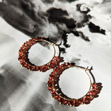 braided garnet earrings