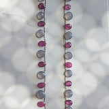 Chalcedony and pink sapphire petal necklace