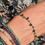 Iolite mini petals chrysoprase bracelet