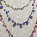 baby pink sapphire petal necklace