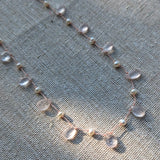 Rose quartz necklace with petal beads