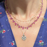 baby pink sapphire petal necklace