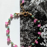 emerald pink sapphire mini petal bracelet