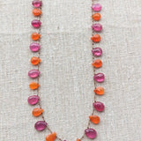 Pink sapphire carnelian petal necklace 