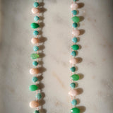 Chrysoprase Opal Amazonite Mermaid Petal Necklace