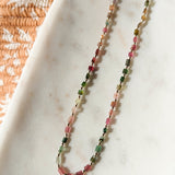 Rainbow Aura tourmaline necklace