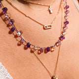 amethyst petal drop necklace