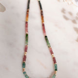 Rainbow peace tourmaline necklace