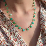 Chrysoprase Petals and Pearls Necklace