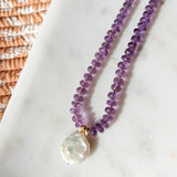 Amethyst and pearl necklace PERLA